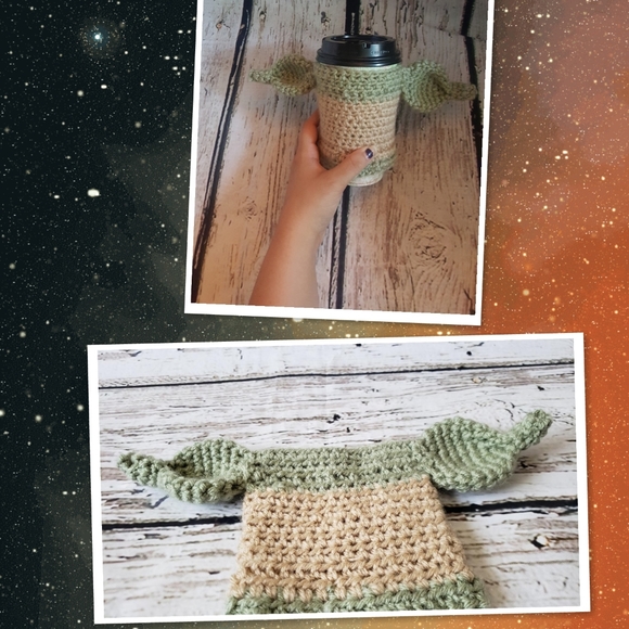 Hand Crafted Other - Crochet Green Baby Yoda cup cozy